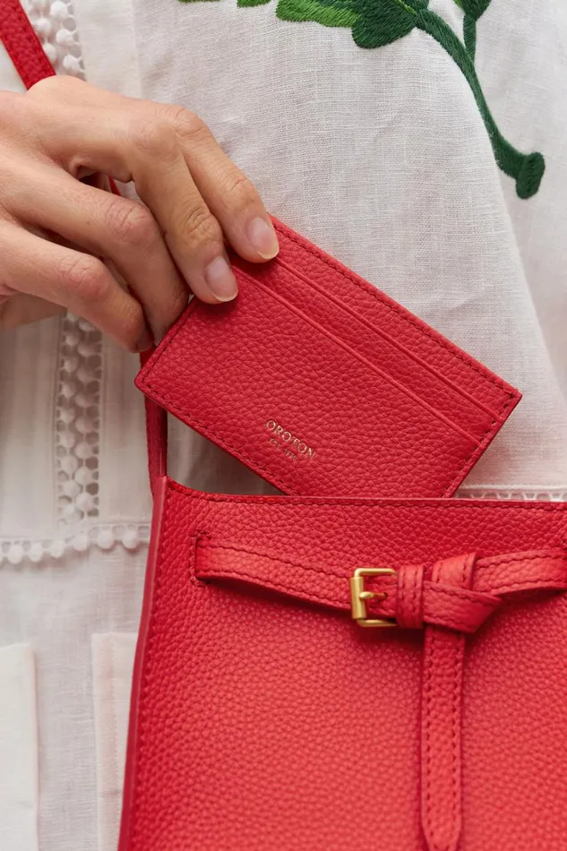 Oroton Margot Card Sleeve Chilli Pepper Women Wallets Oroton Margot Card Sleeve Chilli Pepper Women Wallets