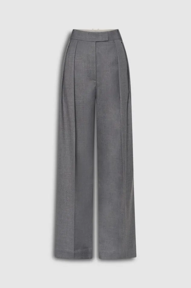 Oroton Pleat Pant Dark Ash Women Pants Oroton Pleat Pant Dark Ash Women Pants