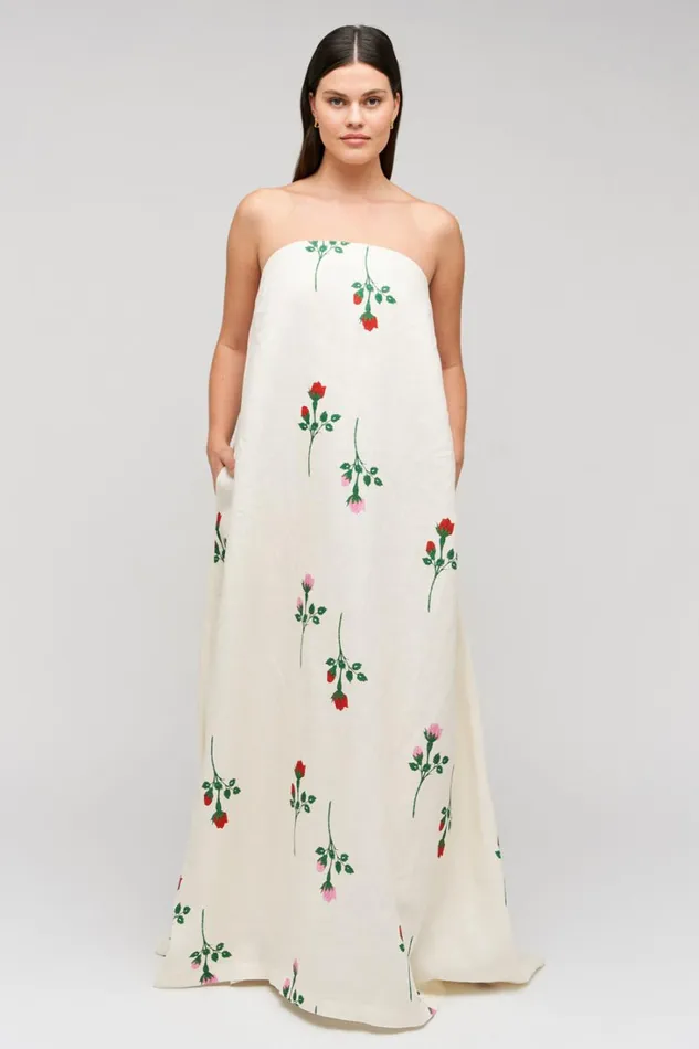 Oroton Rosebud Gown Antique White Women Dresses Oroton Rosebud Gown Antique White Women Dresses