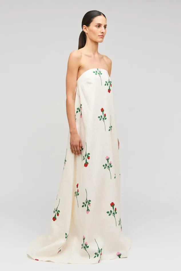Oroton Rosebud Gown Antique White Women Dresses Oroton Rosebud Gown Antique White Women Dresses