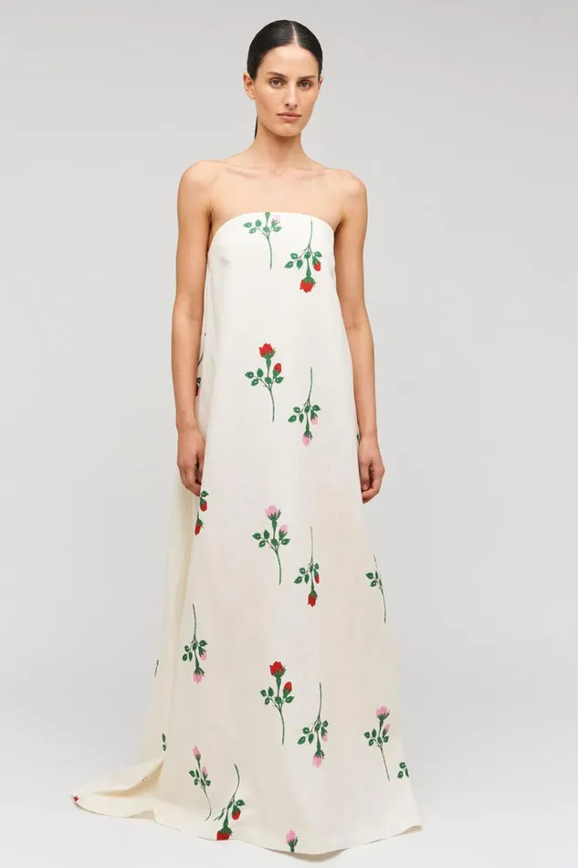 Oroton Rosebud Gown Antique White Women Dresses Oroton Rosebud Gown Antique White Women Dresses