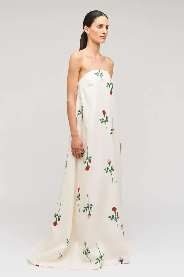 Oroton Rosebud Gown Antique White Women Dresses Oroton Rosebud Gown Antique White Women Dresses