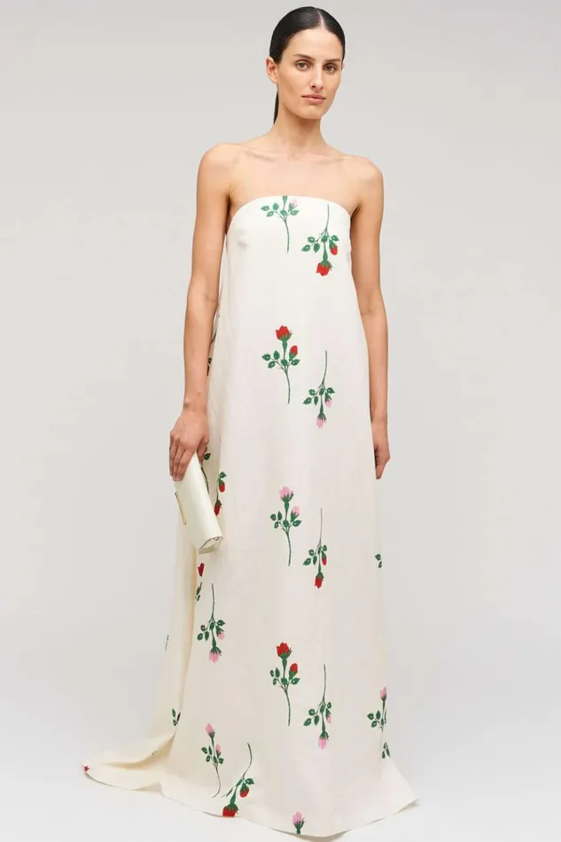 Oroton Rosebud Gown Antique White Women Dresses Oroton Rosebud Gown Antique White Women Dresses