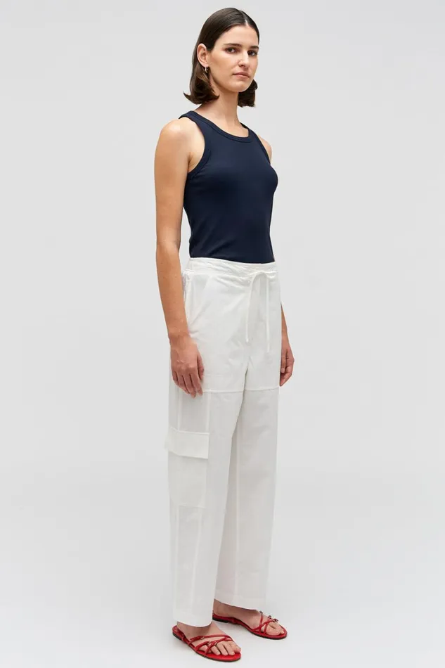 Oroton Scout Poplin Cargo Pant White Women Pants Oroton Scout Poplin Cargo Pant White Women Pants