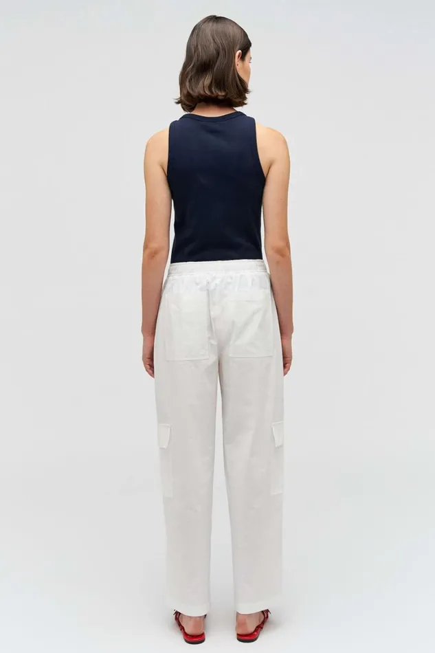 Oroton Scout Poplin Cargo Pant White Women Pants Oroton Scout Poplin Cargo Pant White Women Pants
