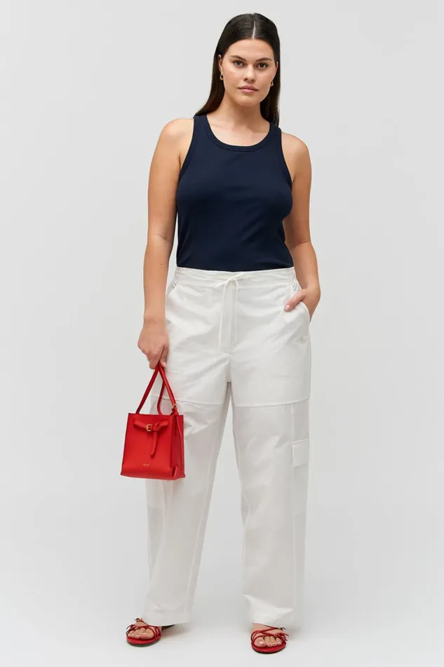 Oroton Scout Poplin Cargo Pant White Women Pants Oroton Scout Poplin Cargo Pant White Women Pants