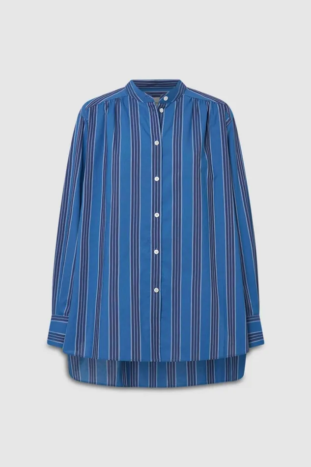 Oroton Swedish Stripe Shirt Folk Blue Women Tops Oroton Swedish Stripe Shirt Folk Blue Women Tops