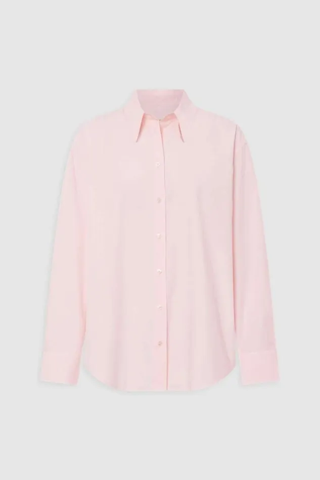 Oroton Wren Poplin Shirt Palest Pink Women Tops