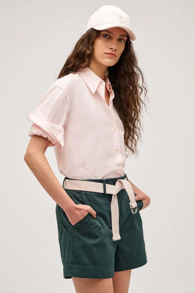 Oroton Wren Poplin Shirt Palest Pink Women Tops