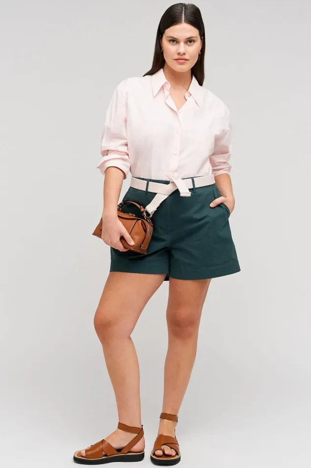 Oroton Wren Poplin Shirt Palest Pink Women Tops