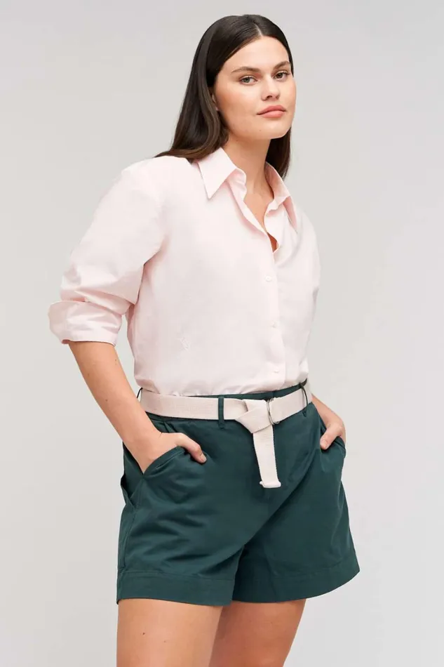 Oroton Wren Poplin Shirt Palest Pink Women Tops