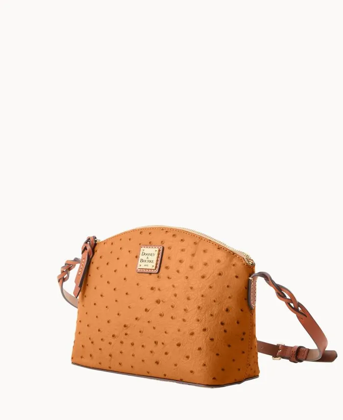 Ostrich Penny Crossbody Caramel Woman Dooney and Bourke Crossbodies Ostrich Penny Crossbody Caramel Woman Dooney and Bourke Crossbodies