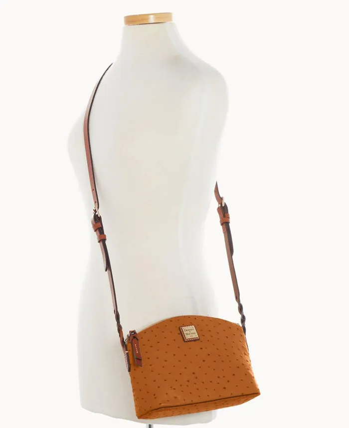 Ostrich Penny Crossbody Caramel Woman Dooney and Bourke Crossbodies Ostrich Penny Crossbody Caramel Woman Dooney and Bourke Crossbodies