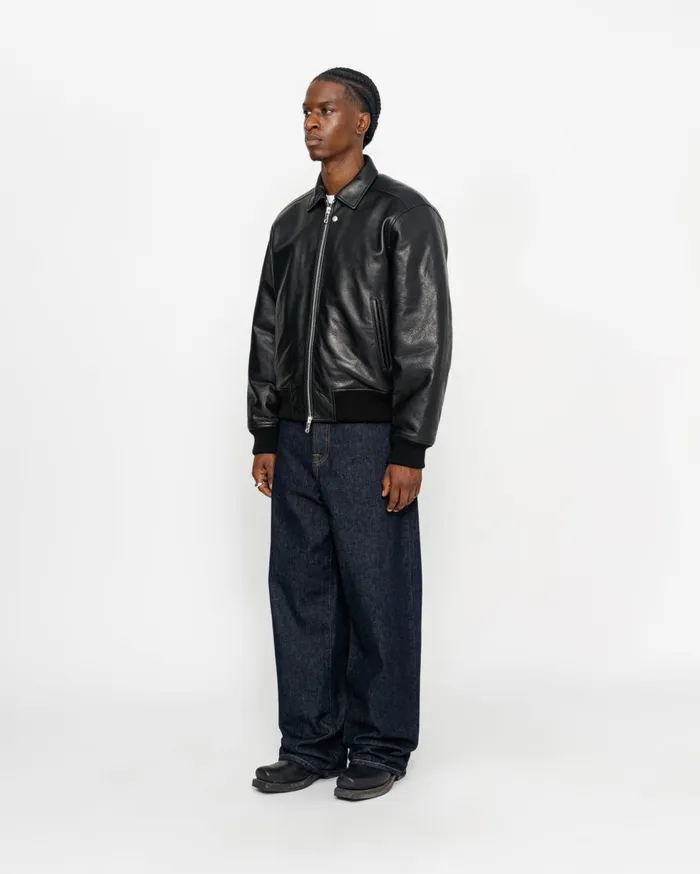 Outerwear MenWomen Stussy LEATHER FLIGHT JACKET