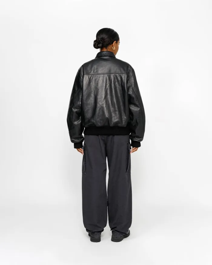 Outerwear MenWomen Stussy LEATHER FLIGHT JACKET
