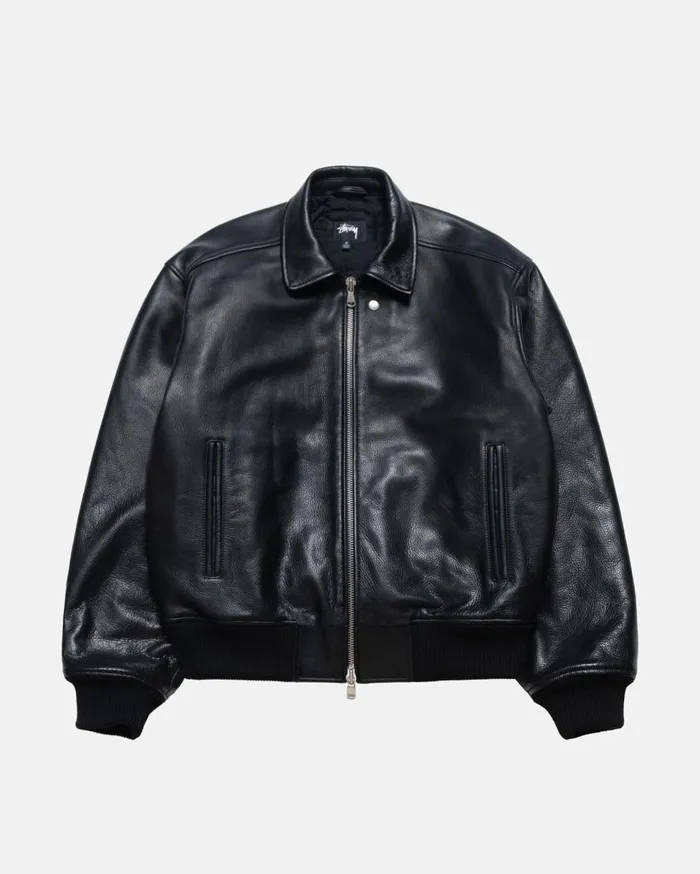 Outerwear MenWomen Stussy LEATHER FLIGHT JACKET
