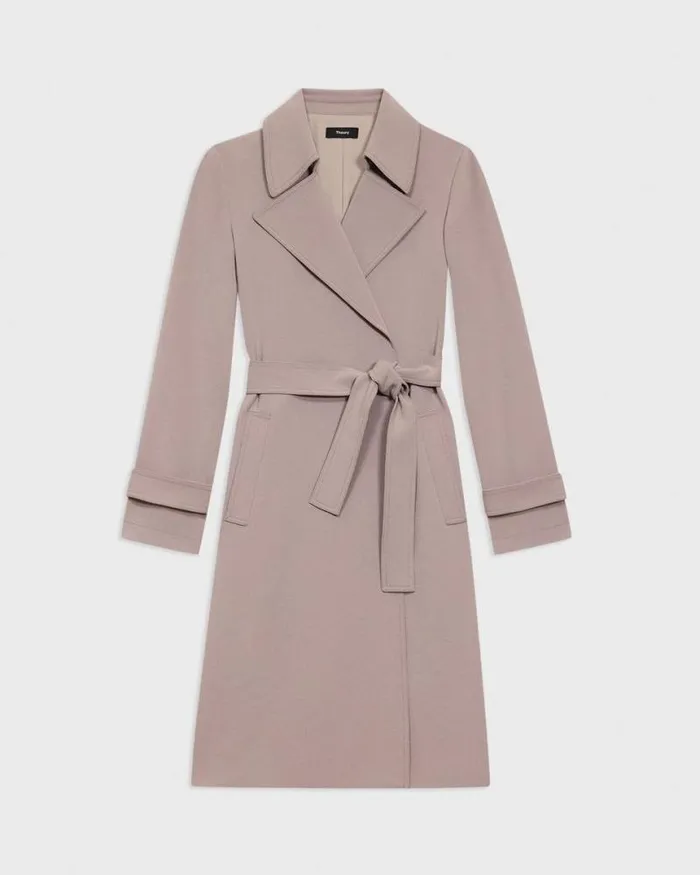 Outerwear Women Theory Oaklane Trench Coat In Admiral Crepe Cinder