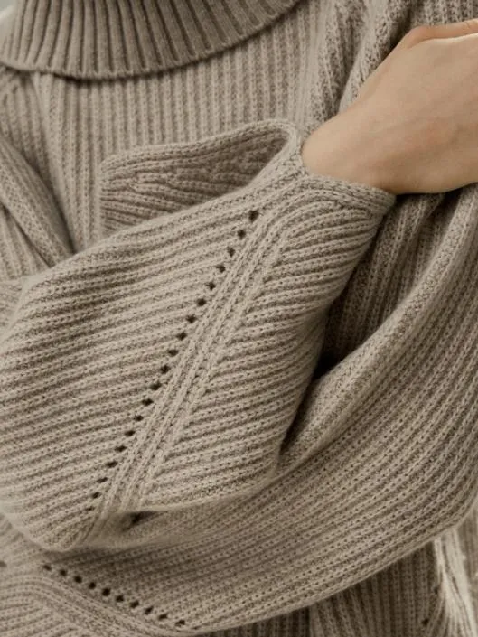 Oversized Merino Wool Sweater With Slit Sleeves Women Lilysilk Knitwear