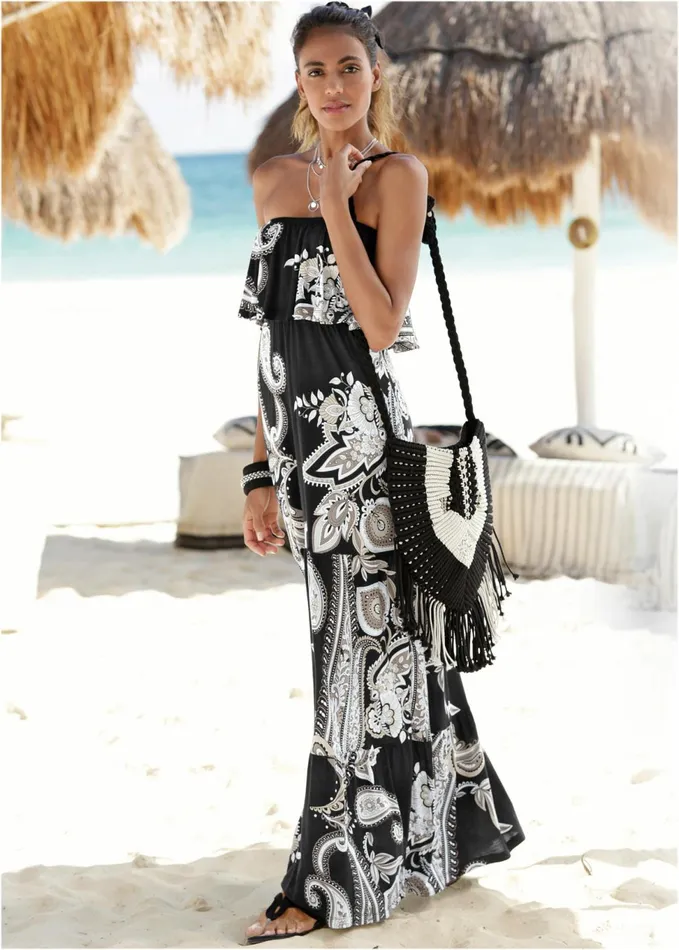PAISELY MAXI DRESS Black Multi Women VENUS Sundresses