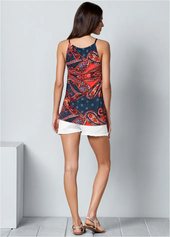 PAISLEY PRINTED TANK Navy Multi Women VENUS Casual Tops