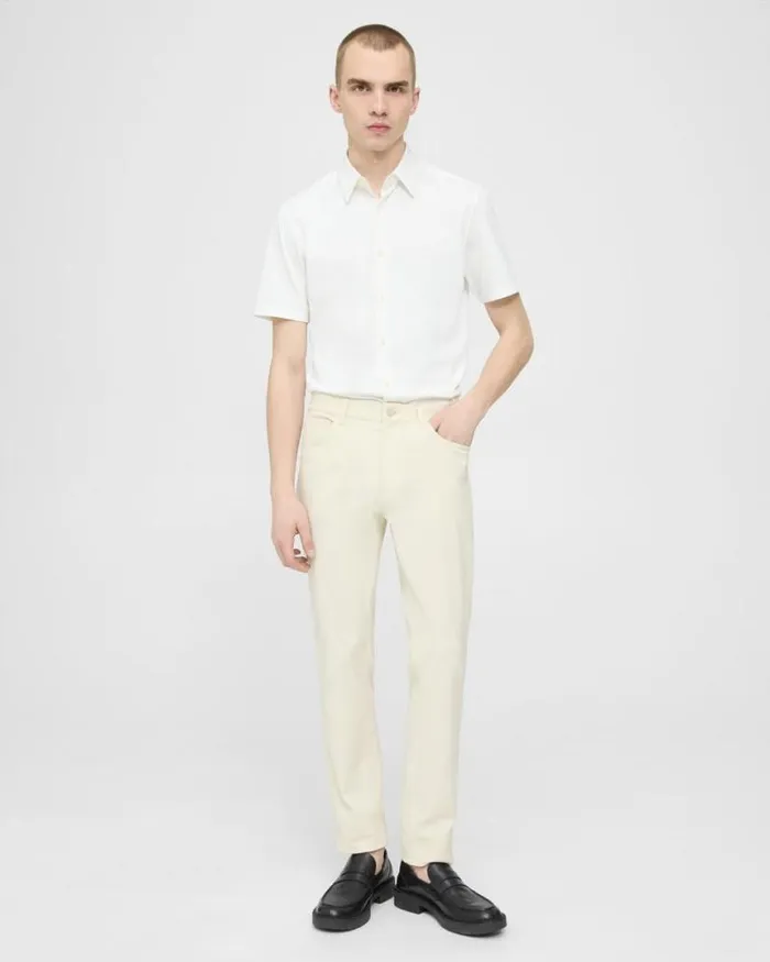 Pants Men Theory SlimFit 5Pocket Pant In Neoteric Twill Warm Ivory