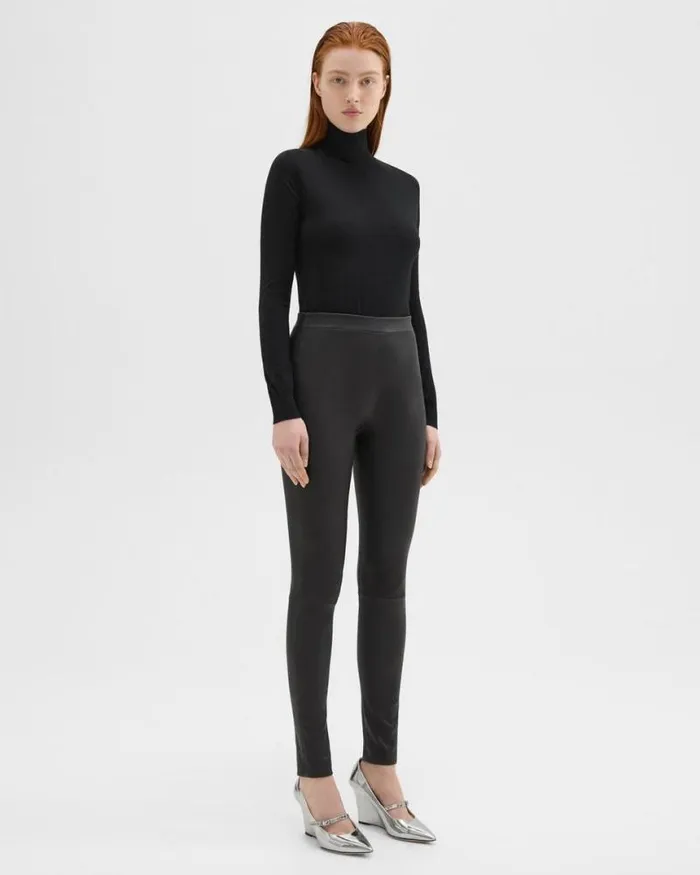 Pants Women Theory HighWaist Legging In Leather Black Pants Women Theory HighWaist Legging In Leather Black