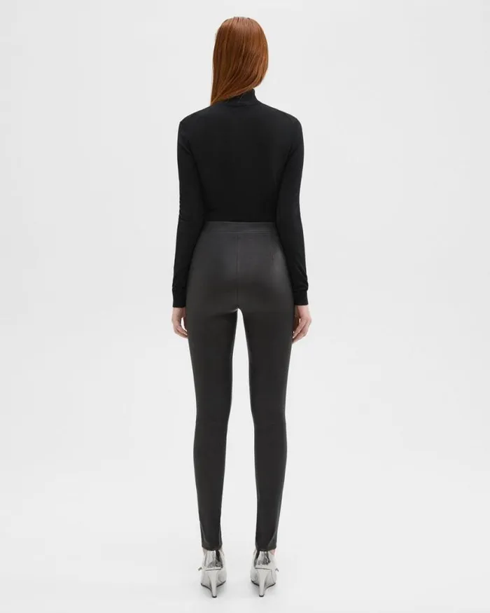 Pants Women Theory HighWaist Legging In Leather Black Pants Women Theory HighWaist Legging In Leather Black