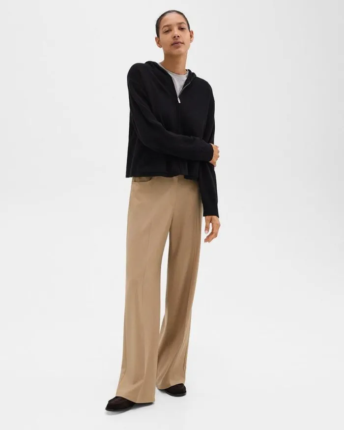 Pants Women Theory StraightLeg 5Pocket Pant In Stretch Flannel New Camel