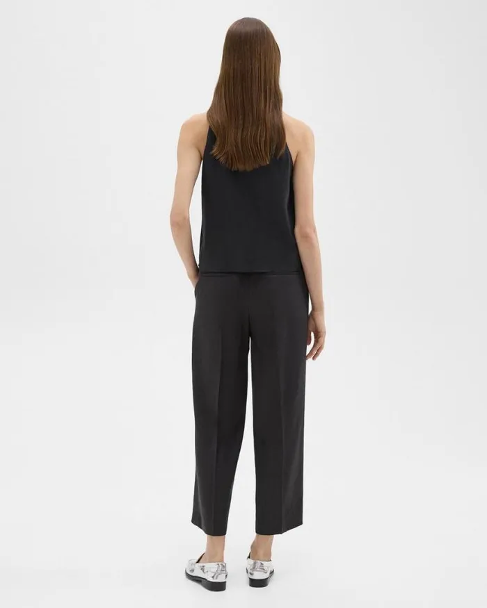Pants Women Theory Straight PullOn Pant In LinenViscose Black Pants Women Theory Straight PullOn Pant In LinenViscose Black