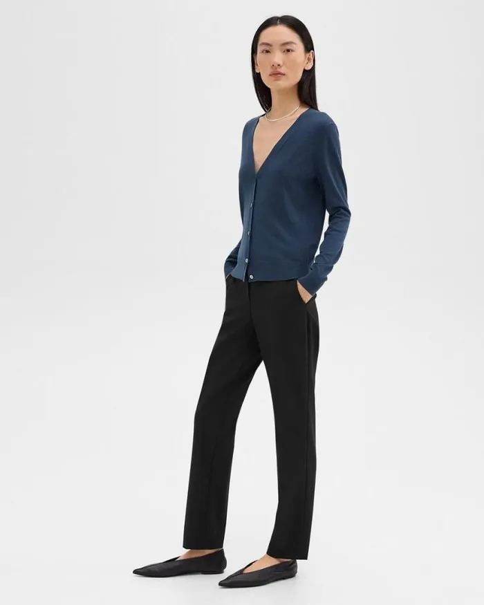 Pants Women Theory Treeca Full Length Pant In Good Wool Black