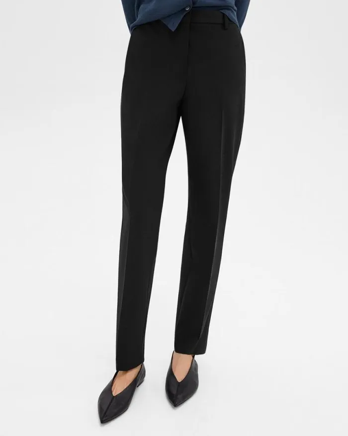 Pants Women Theory Treeca Full Length Pant In Good Wool Black