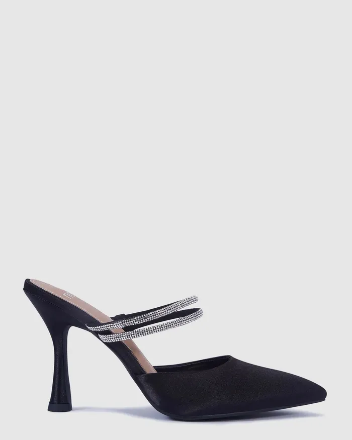 Party NOVO Shoes Women IDRIS Black Satin