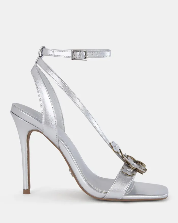 Party NOVO Shoes Women ZATHENA SILVER Open Toe Heels
