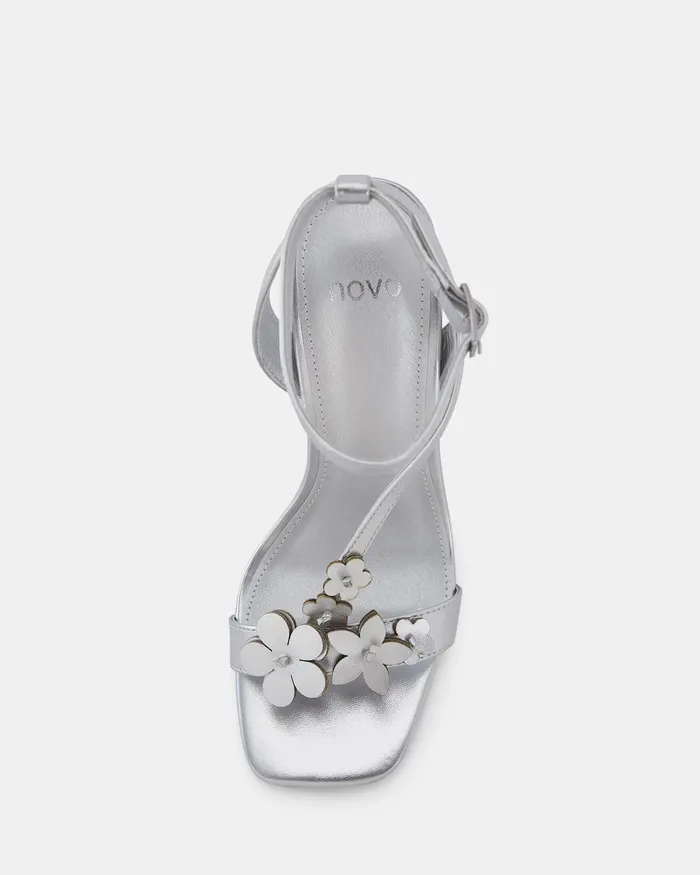Party NOVO Shoes Women ZATHENA SILVER Open Toe Heels