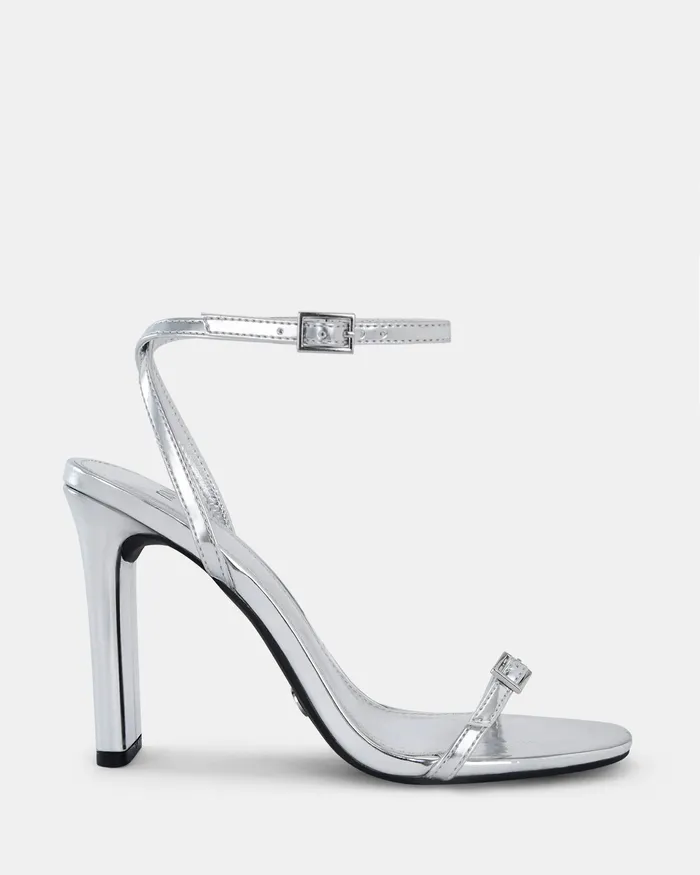 Party Women NALAR SILVER Slim Rectangular Heels NOVO Shoes