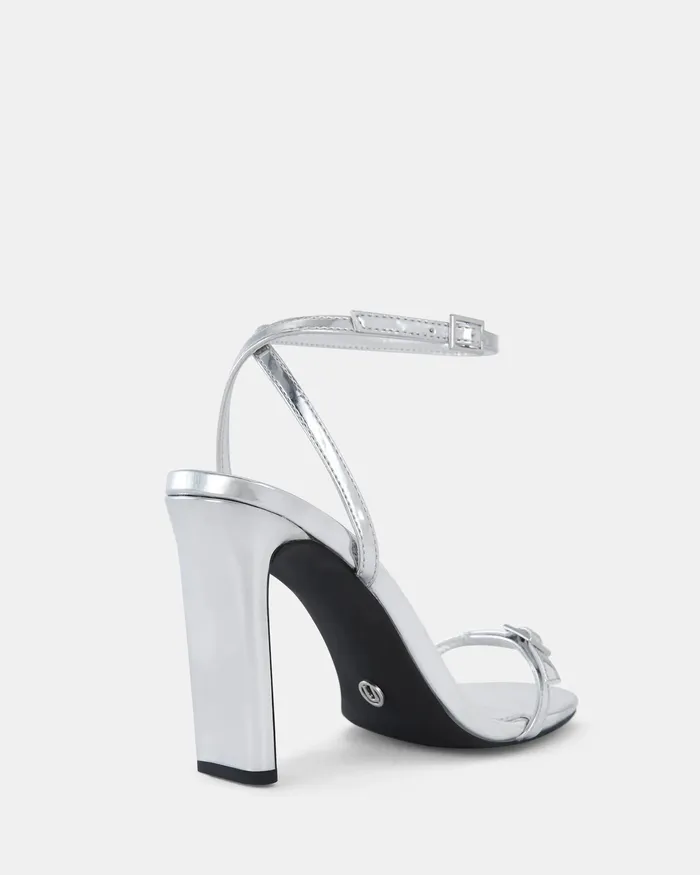 Party Women NALAR SILVER Slim Rectangular Heels NOVO Shoes