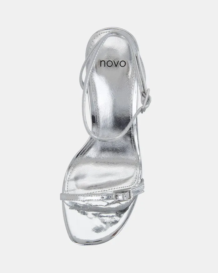 Party Women NALAR SILVER Slim Rectangular Heels NOVO Shoes