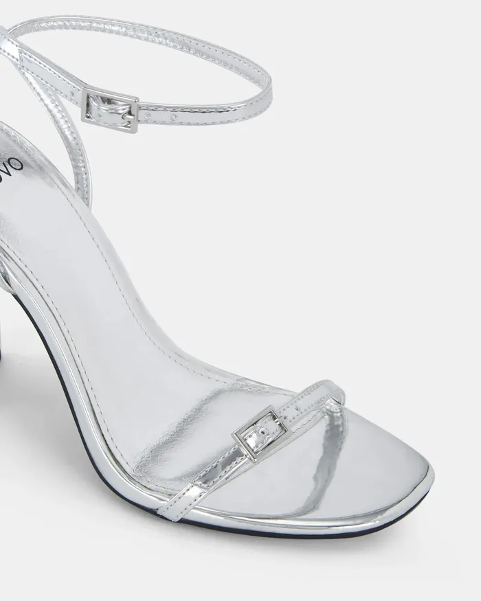 Party Women NALAR SILVER Slim Rectangular Heels NOVO Shoes