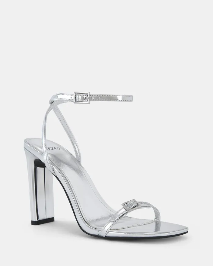Party Women NALAR SILVER Slim Rectangular Heels NOVO Shoes