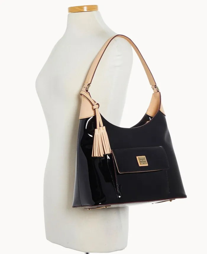 Patent Hobo Black Woman Dooney and Bourke Shoulder Bags Patent Hobo Black Woman Dooney and Bourke Shoulder Bags