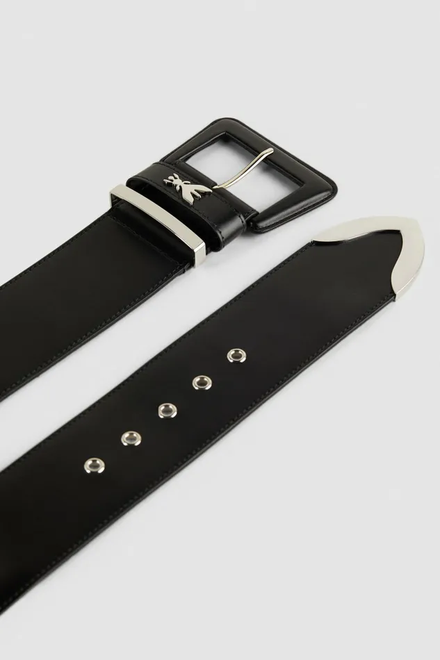 Patrizia Pepe Belts HighWaisted Leather Belt With End Tip Black 8211 Women