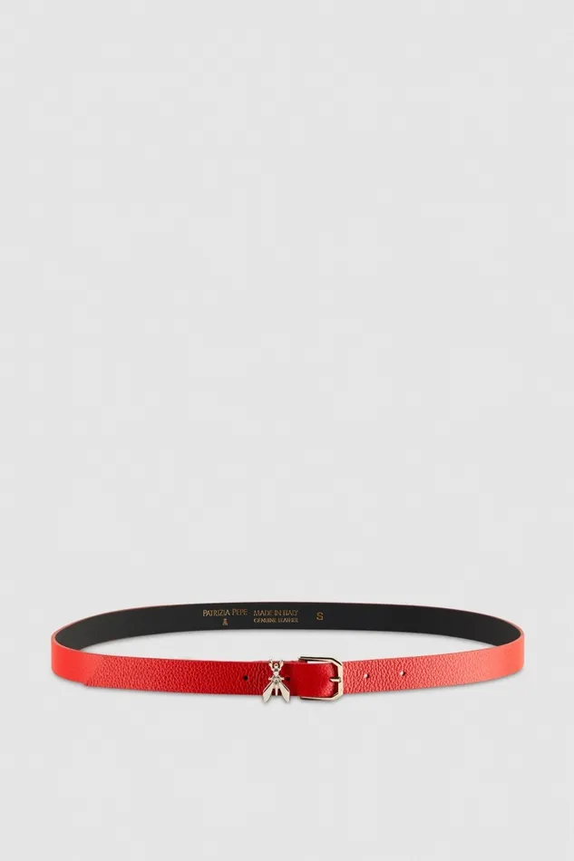 Patrizia Pepe Belts LowWaist Hammered Leather Belt Red 8211 Women
