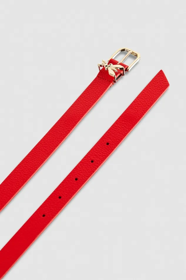 Patrizia Pepe Belts LowWaist Hammered Leather Belt Red 8211 Women
