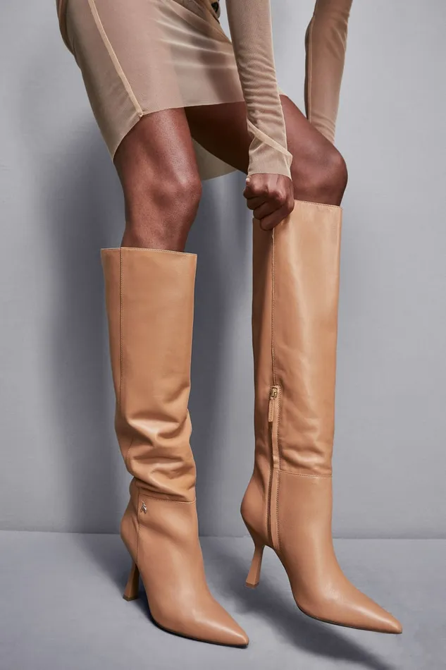 Patrizia Pepe Boots Astral Heeled Nappa Leather Boots Brown 8211 Women