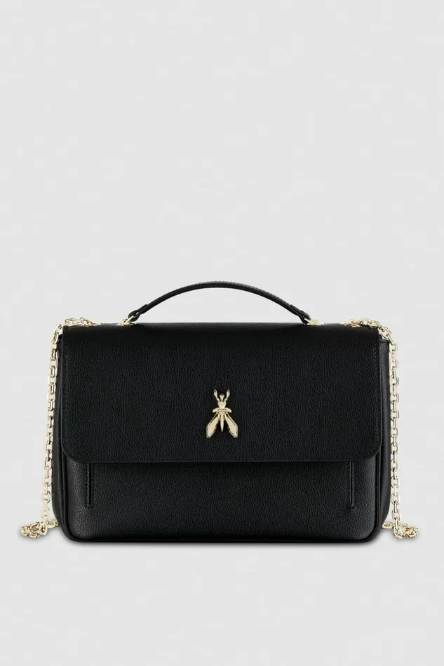 Patrizia Pepe Crossbodys Fly Leather Shoulder Bag With Chain Black 8211 Women