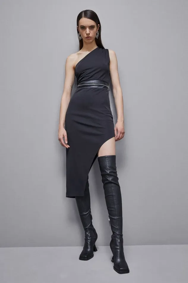 Patrizia Pepe Dresses Essential OneShoulder Dress Black 8211 Women