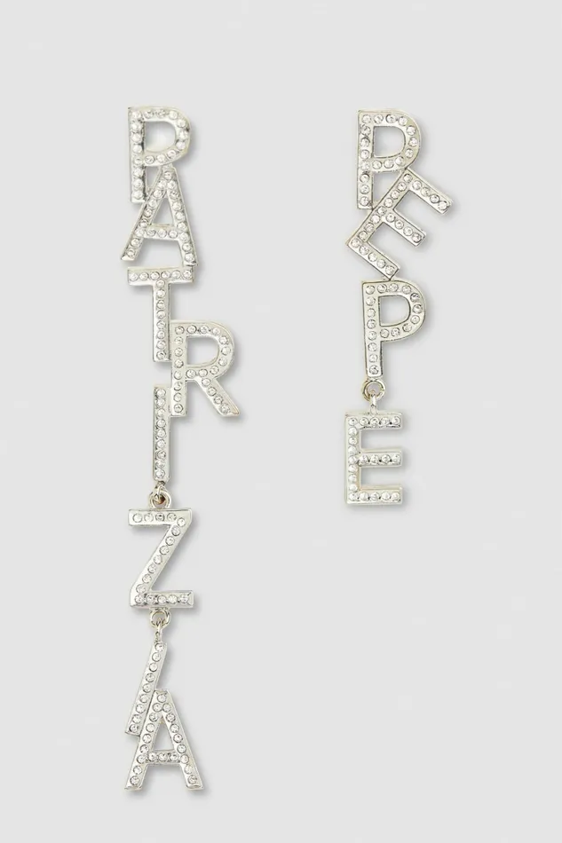 Patrizia Pepe Earrings Brass And Crystal Earrings Silver 8211 Women