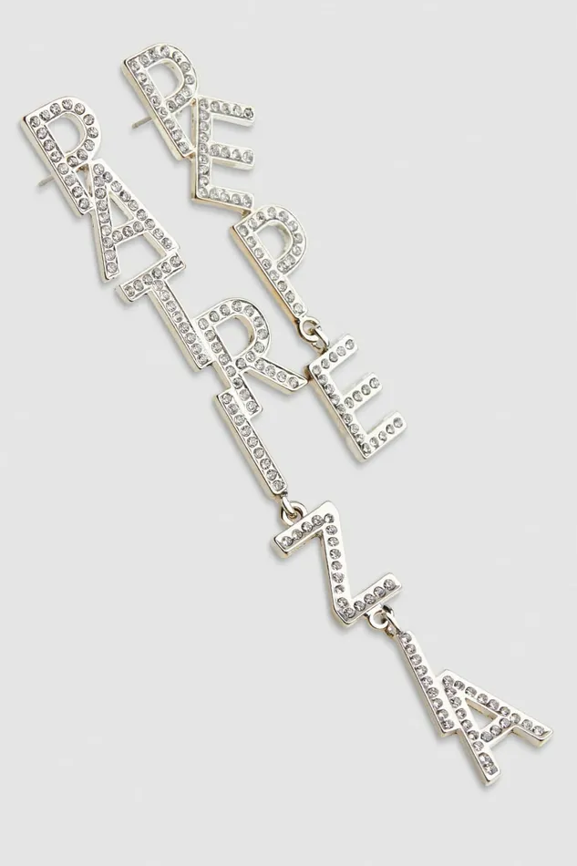 Patrizia Pepe Earrings Brass And Crystal Earrings Silver 8211 Women