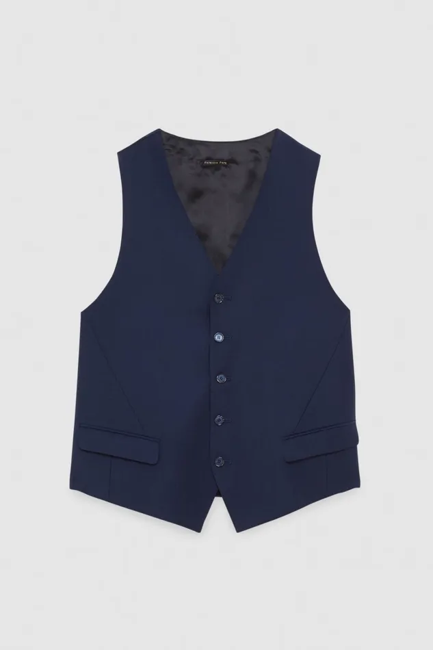 Patrizia Pepe Jackets Stretch Cool Wool Gilet Blue 8211 Men