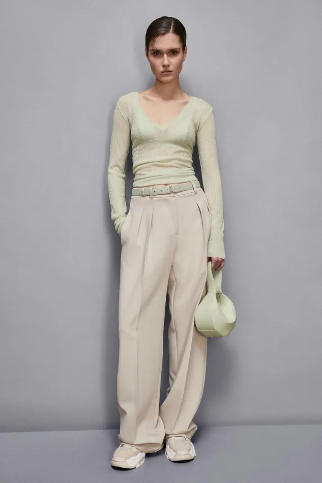 Patrizia Pepe Knitwear Super Light V Neck Sweater Green 8211 Women
